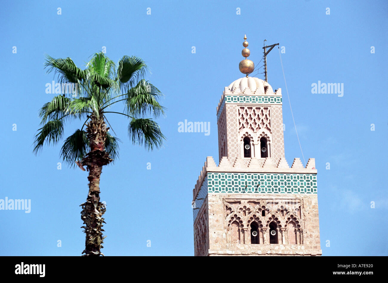 Die Koutoubia-Moschee in Marrakesch Marokko Nordafrika Stockfoto