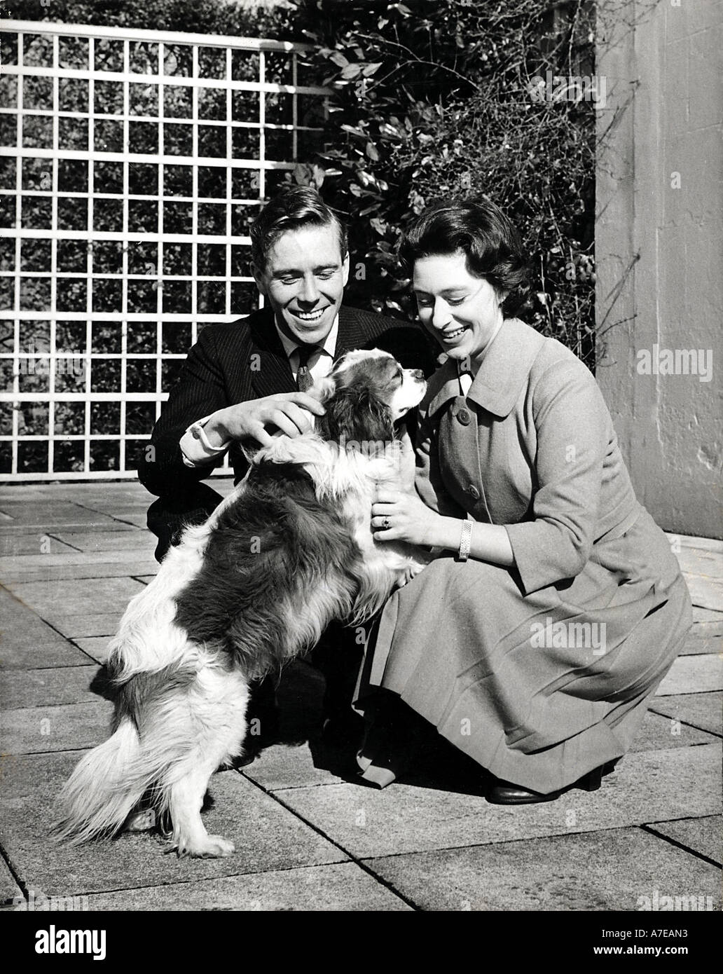 Prinzessin MARGARET und Anthony Armstrong-Jones zum Zeitpunkt ihres Engagements im Jahr 1960 Stockfoto