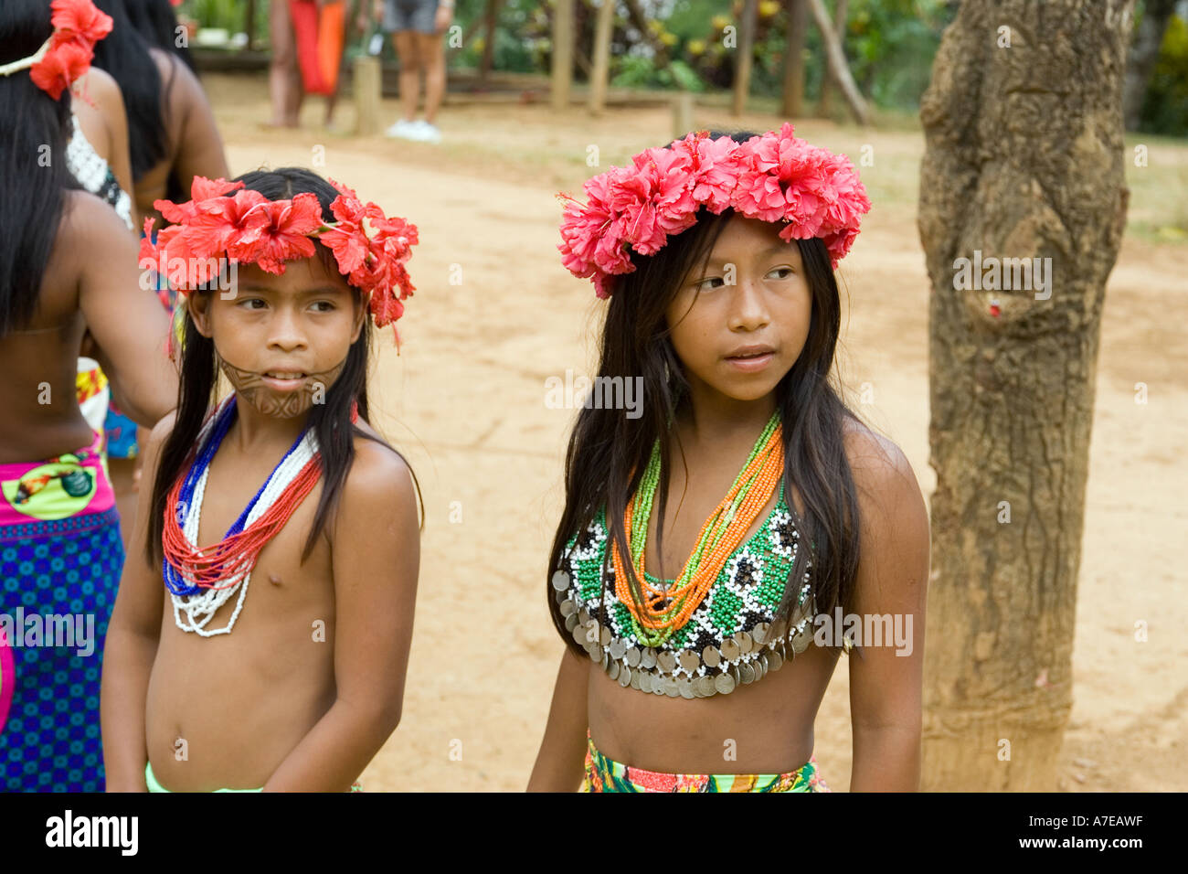 Embera Drua Dorf Stockfoto