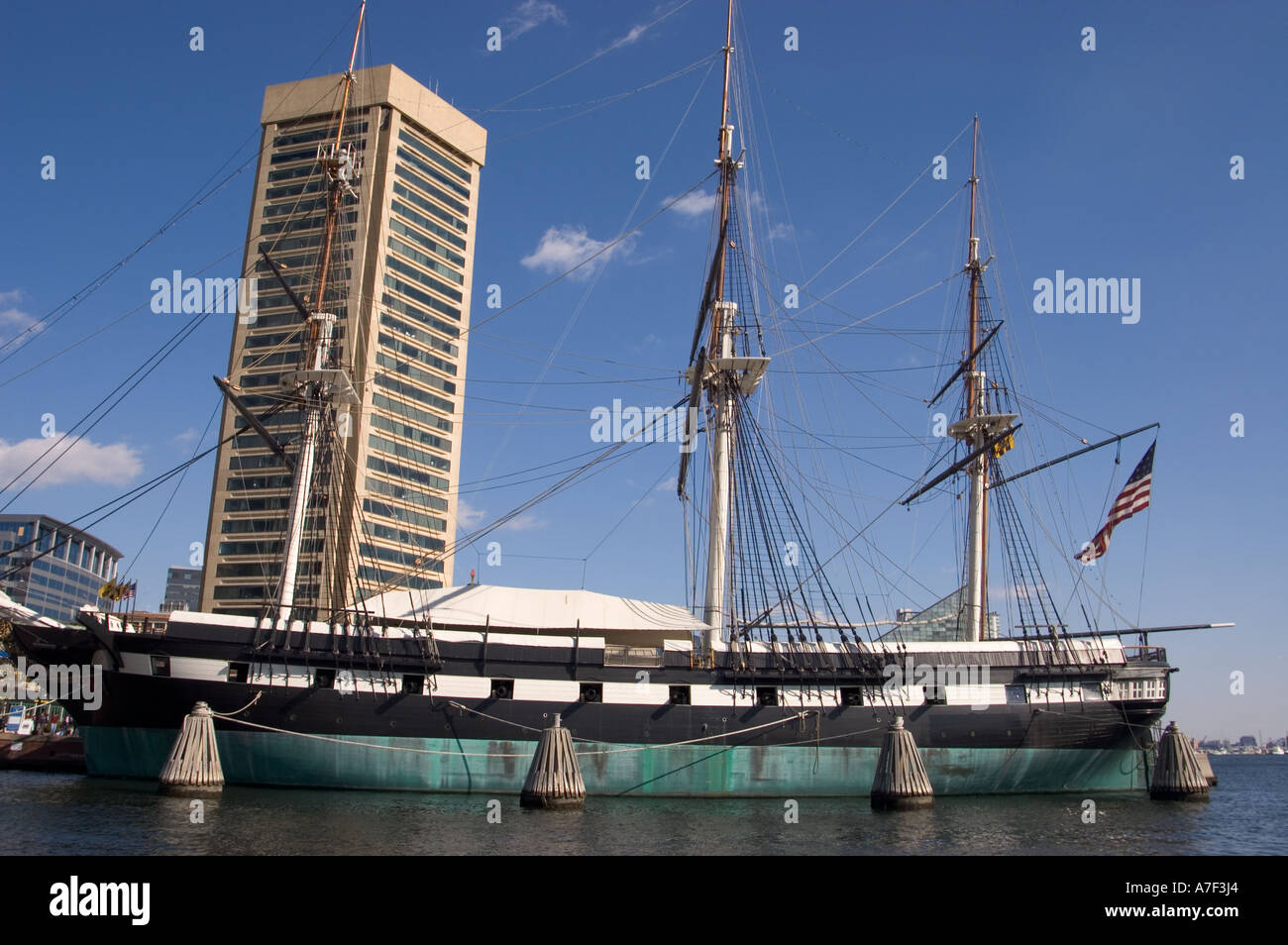 Stock Foto von das historische Kriegsschiff USS Constellation das letzte verbleibende Bürgerkrieg Schiff in Baltimore Stockfoto