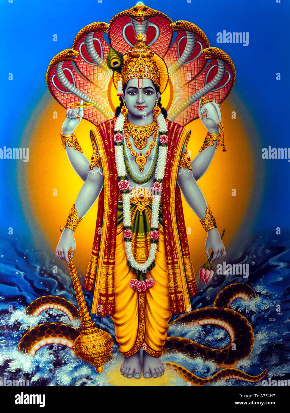 Vishnu Hindu Gott Der Erhalter/Beschützer Stockfoto