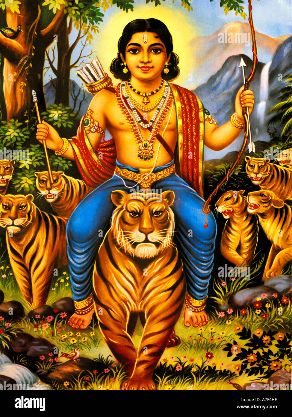 Ayopa Hindu Gott mit Pfeil und Bogen Stockfoto Ayopa Hindu Gott mit Pfeil und Bogen Stockfoto