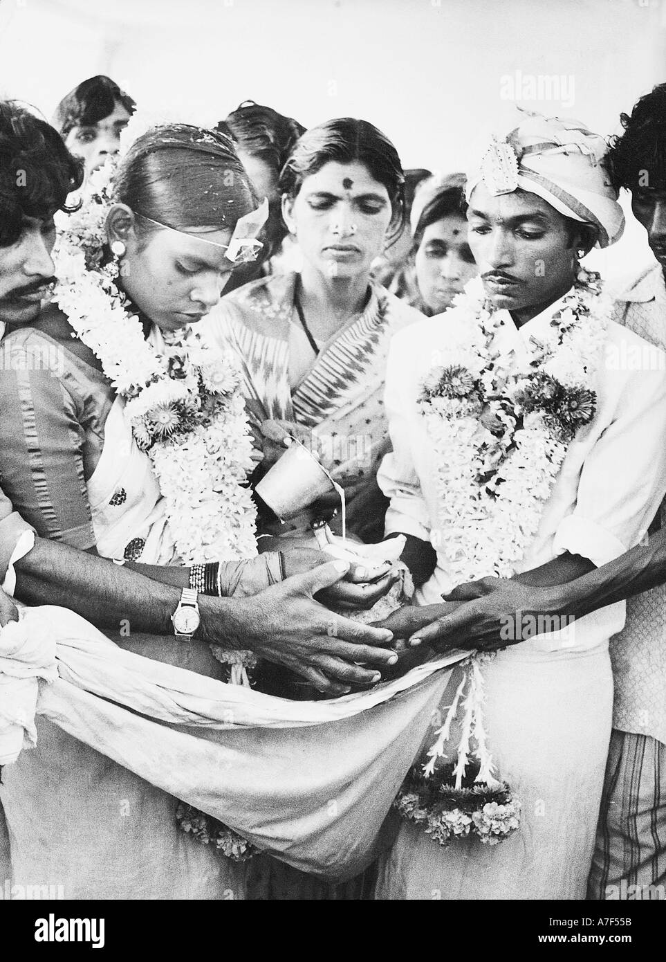 Alte Vintage 1900er Jahre Schwarz-weiß-Bilder Leben in Indien Indianerleben Stockfoto