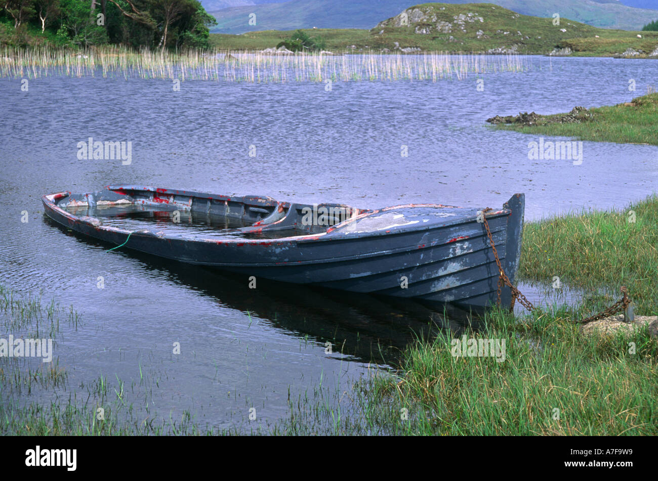 Ruderboot Derryclare Lough Connemara Irland Stockfoto