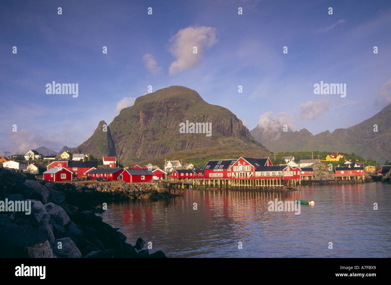 Hafen Sie Å Lofoten Inseln Norwegen Stockfoto