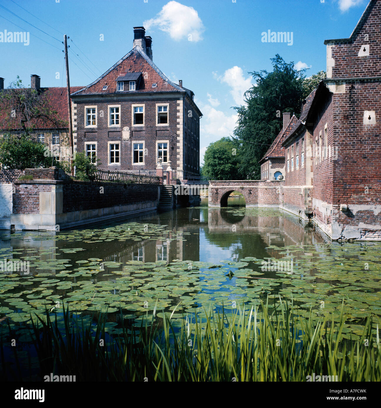 Wasserschloss Borg in Drensteinfurt-Rinkerode Im Münsterland, Nordrhein-Westfalen Stockfoto