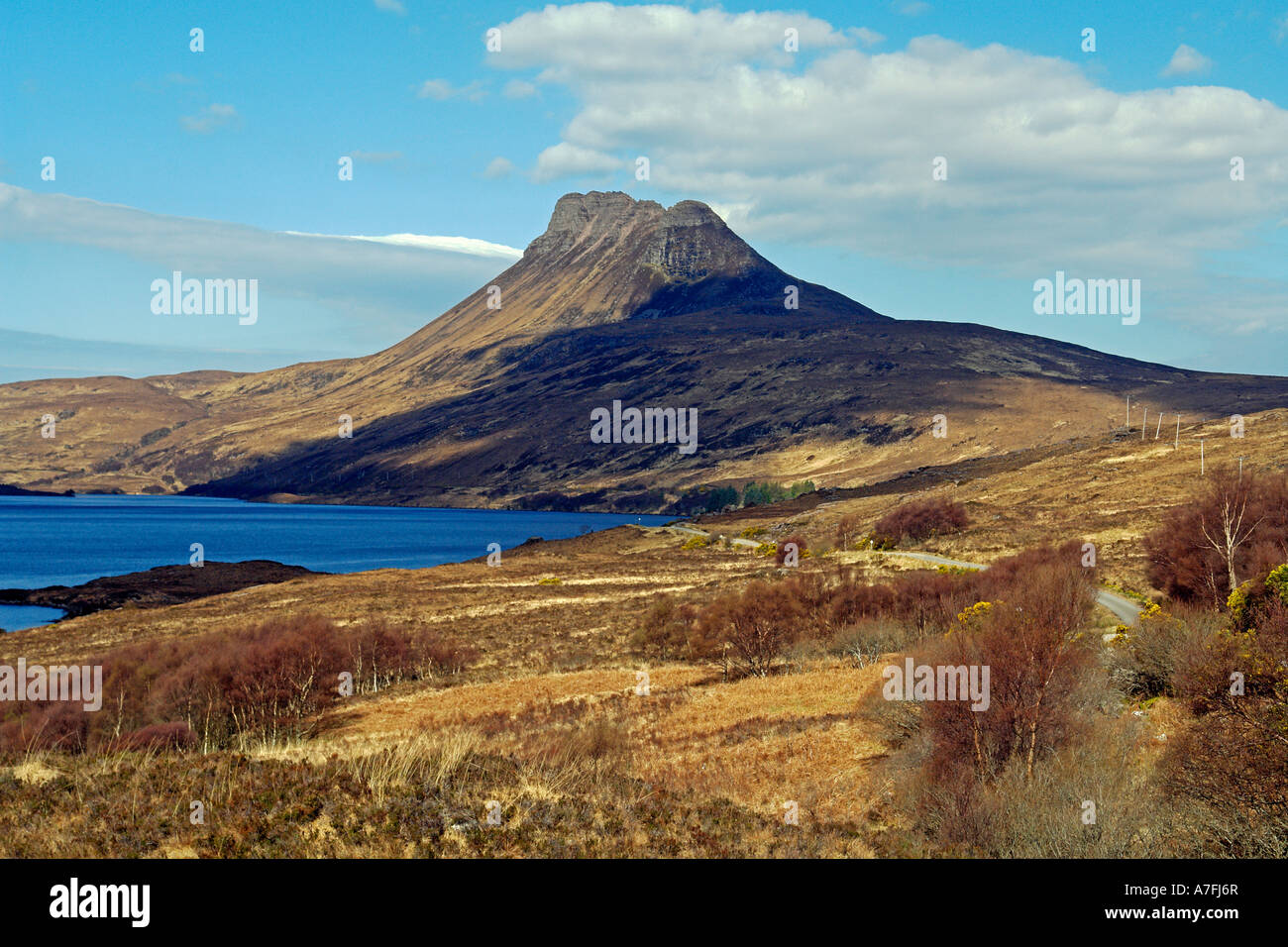 Berühmten schottischen Berges Stac Pollaidh 613 Meter in Inverpolly Wald Highland Schottland Stockfoto