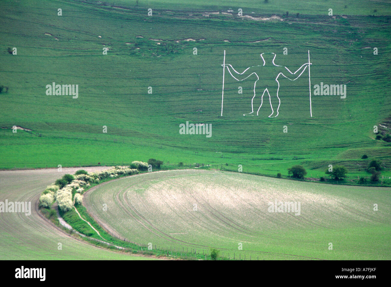 Der lange Mann Sussex angesehen von Wilmington Stockfoto