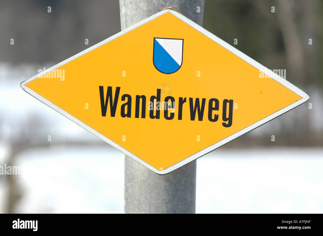 Wanderweg Schild (Kanton Zürich) in der Nähe von Forch Kanton Zürich  Schweiz Stockfotografie - Alamy