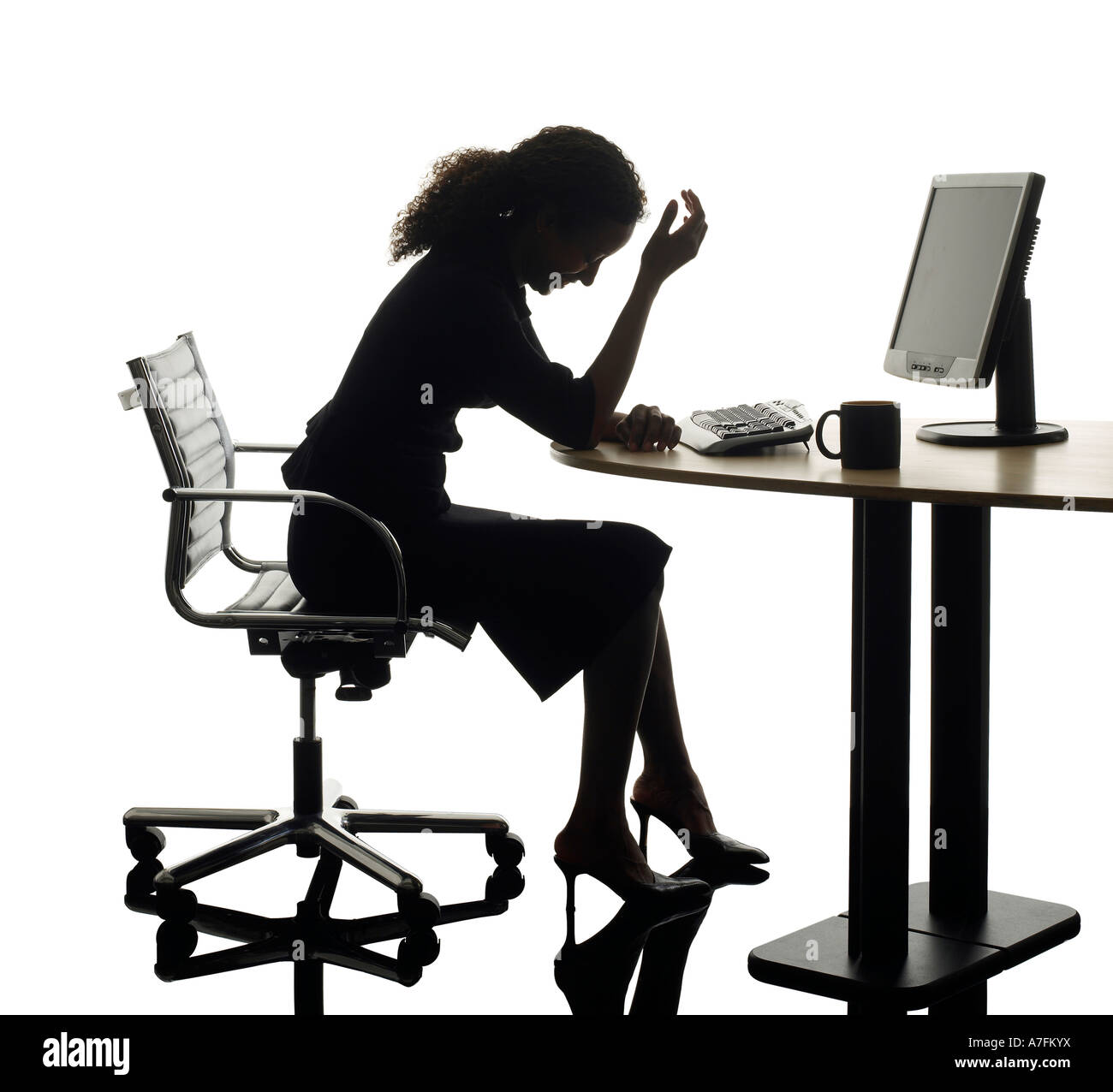 Business-Frauen-silhouette Stockfoto