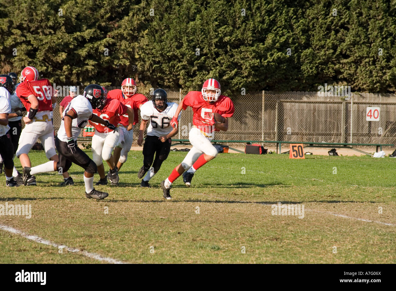 Junior Varsity Highschool American Football-Spiel Stockfoto