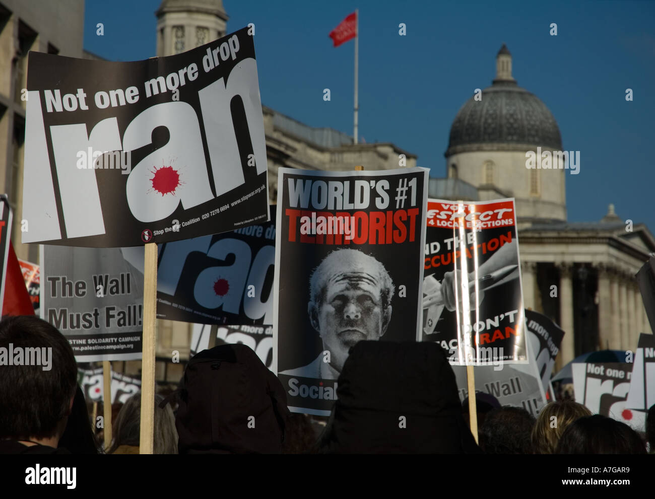 Demonstranten in central London England UK Stockfoto
