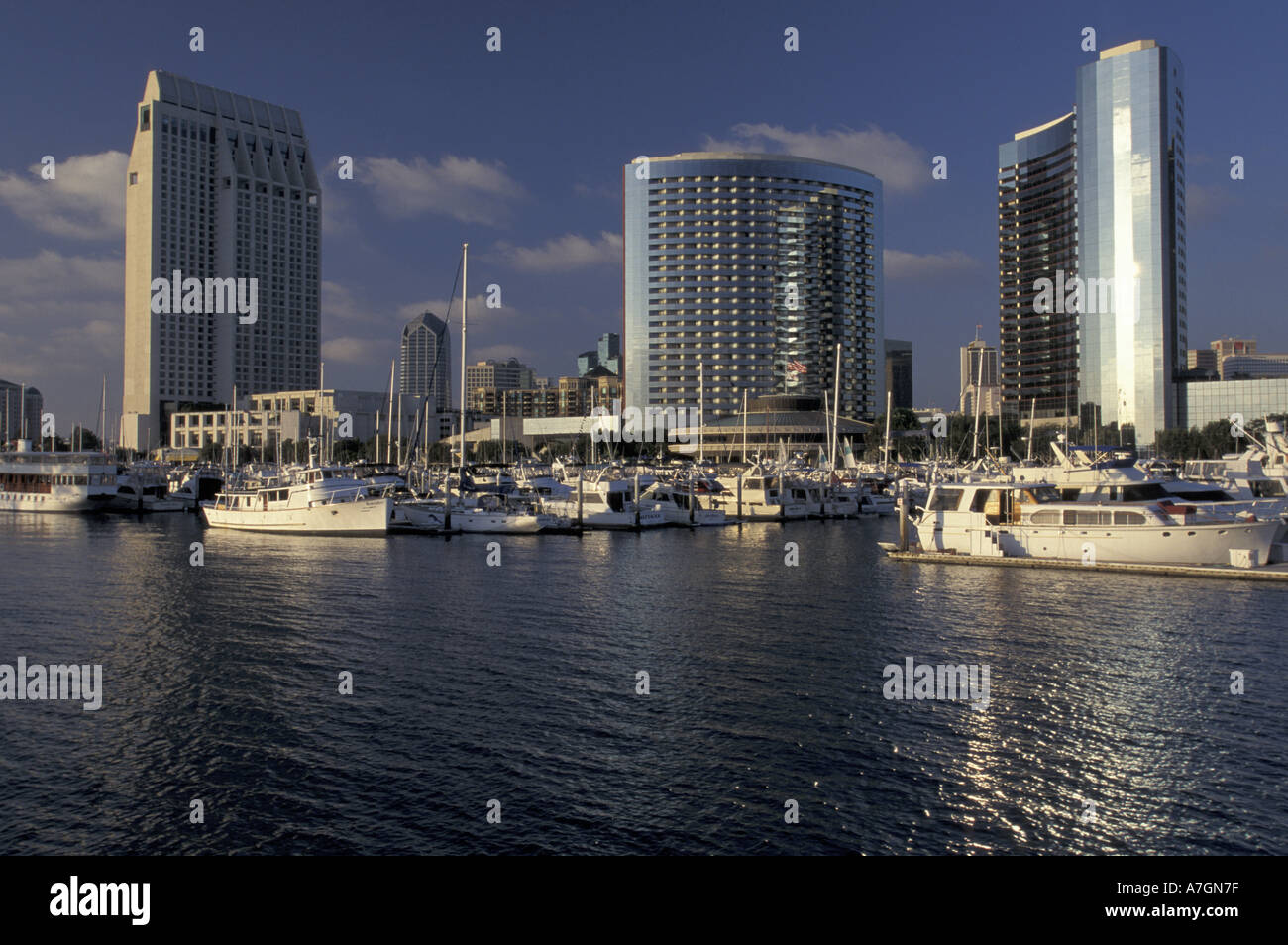 N.a., USA, Kalifornien, San Diego; Blick auf die Stadt vom Embarcadero Marine Park Stockfoto