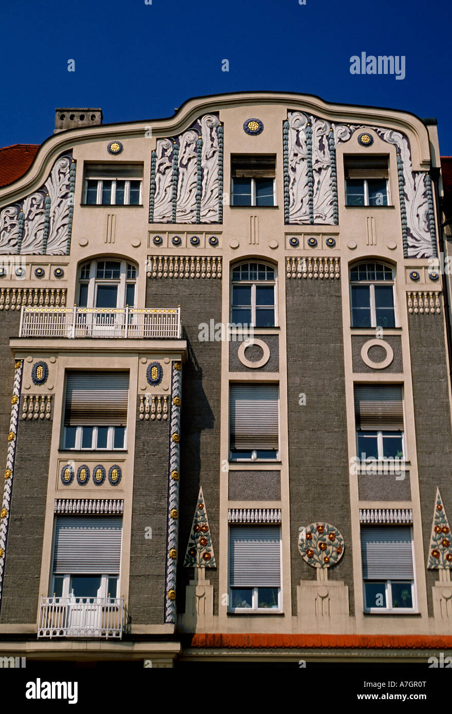 Jugendstil, Jugendstil, Architektur, Gebäude, Schwabing, Hauptstadt, Stadt München, München, Oberbayern, Deutschland, Europa Stockfoto