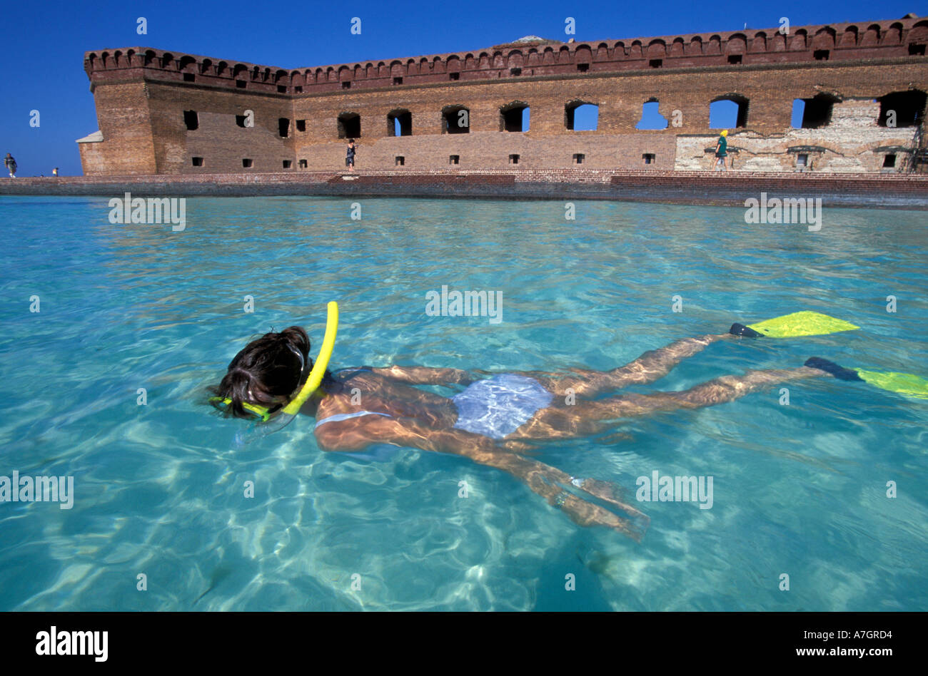 USA, Florida, Florida Keys, Fort Jefferson, 1846, steht auf Garden Key, Dry Tortugas. (MR) Stockfoto