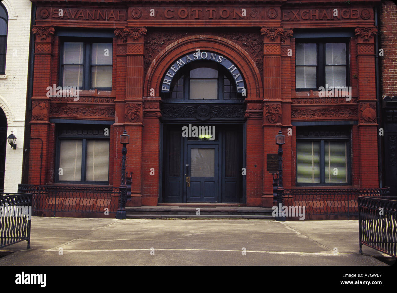 N.a. USA, Georgia, Savannah.  Freemasons' Hall auf Faktor Spaziergang. Stockfoto