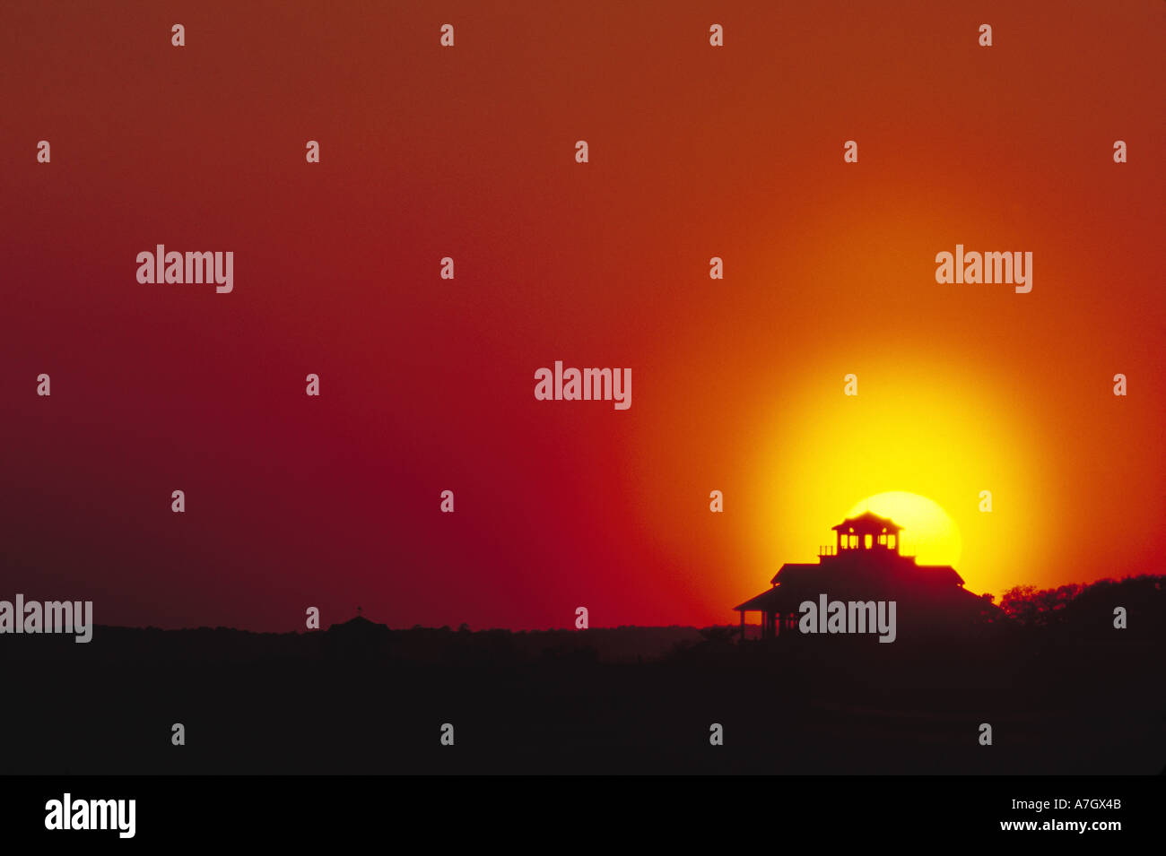 N.a. USA, Georgia, Savannah.  Tybee Island Sonnenuntergang. Stockfoto