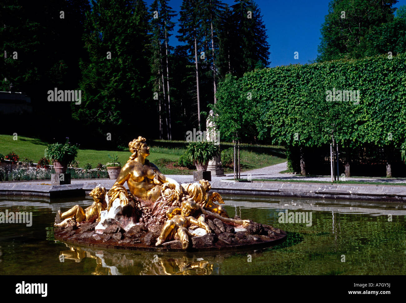 Garten, Brunnen, Brunnen, Schloss Linderhof, Schloss Linderhof, Schloss