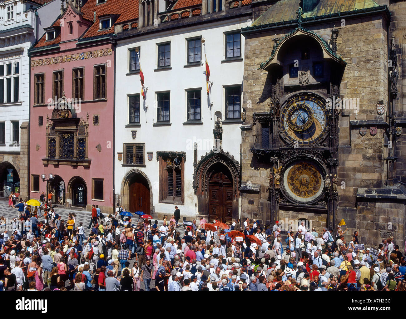 Prag, Altstädter Rathaus, astronomische Uhr Stockfoto