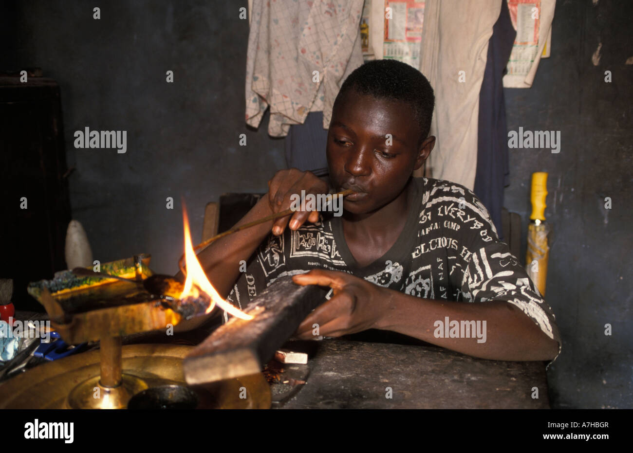 traditionelle Goldschmiedekunst, Kumasi, Ghana Stockfoto