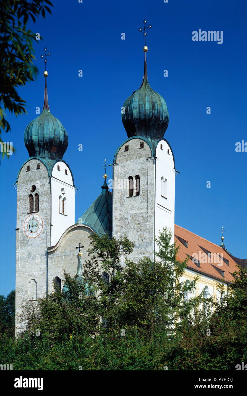 Kloster Baumburg, Klosterkirche des Augustinerklosters Sankt Margareth in Altenmarkt ein der Alz, Oberbayern, Bayern Stockfoto