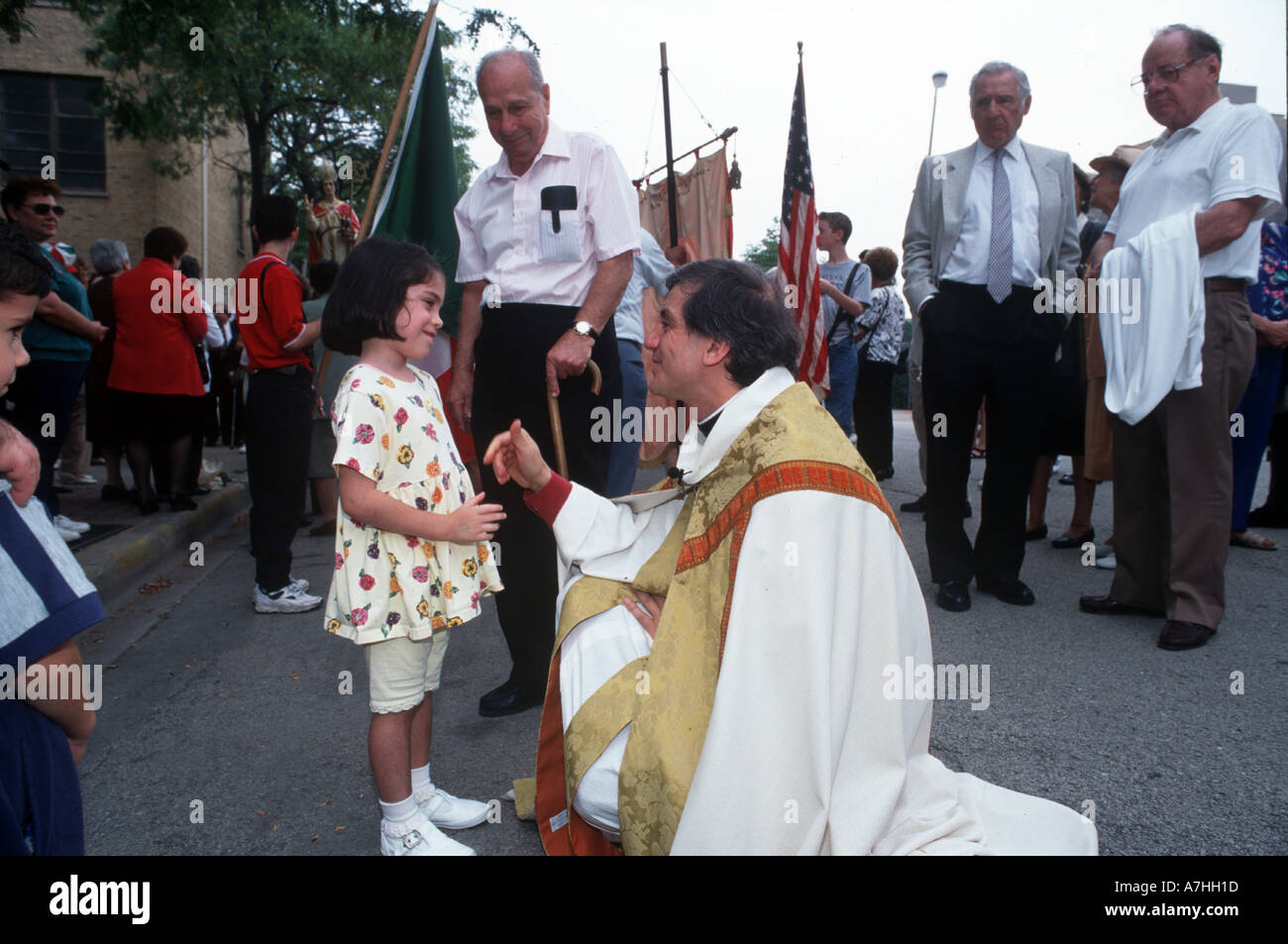 Nordamerika, USA, Illinois, Chicago, unserer lieben Frau von Pompeji Schrein traditionelle Prozession durch die Straßen von Little Italy Stockfoto