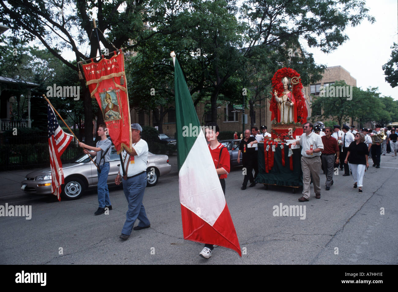 Nordamerika, USA, Illinois, Chicago, unserer lieben Frau von Pompeji Schrein traditionelle Prozession durch die Straßen von Little Italy Stockfoto
