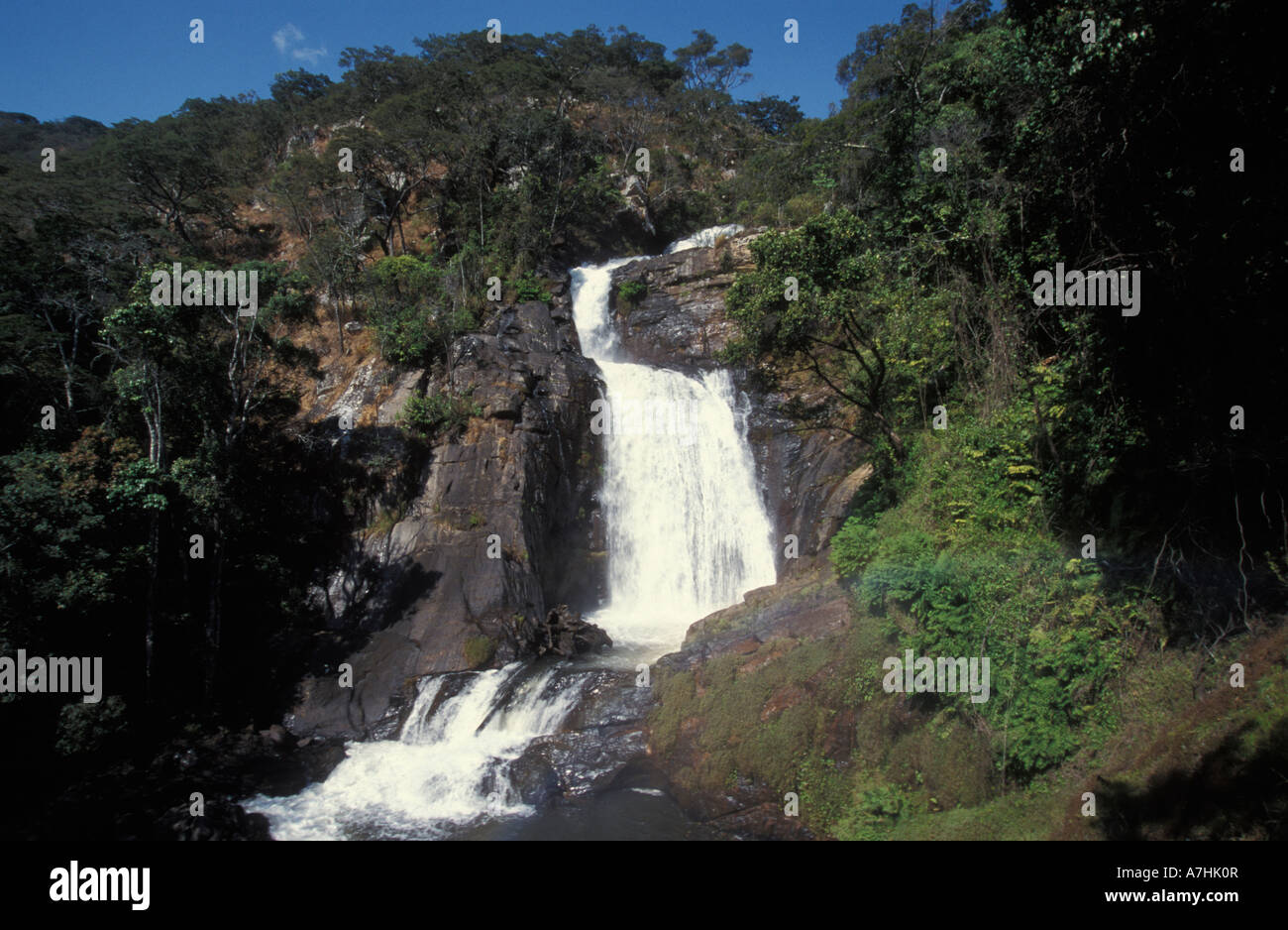 Chisanga Wasserfall, Nyika Nationalpark, Malawi Stockfoto