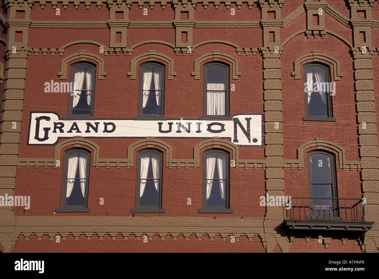 USA, Lewis und Clark Trail, Montana, Fort Benton, Grand Union Hotel, im West- und viktorianischen Stil renoviert; Ziegel Stockfoto