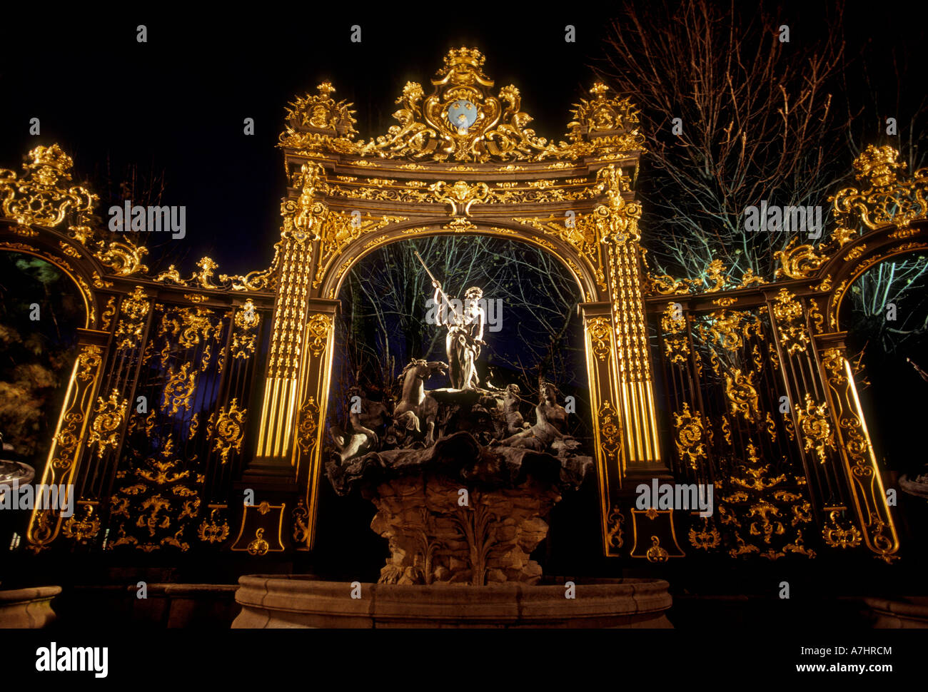 Neptunbrunnen, Fontaine Neptune, griechischer Gott, olympian Gott, place stanislas, Stadt Nancy, Nancy, Lothringen, Frankreich, Europa Stockfoto