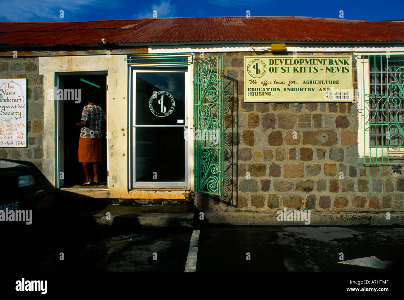 Charlestown Nevis Development Bank Of St. Kitts & Nevis Stockfoto