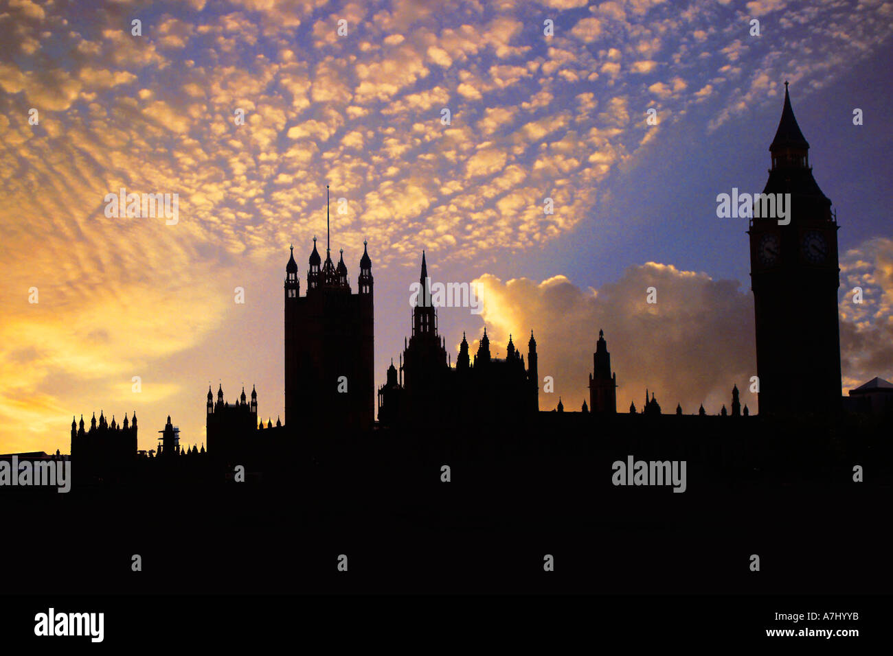 Westminster-Sonnenuntergang Stockfoto