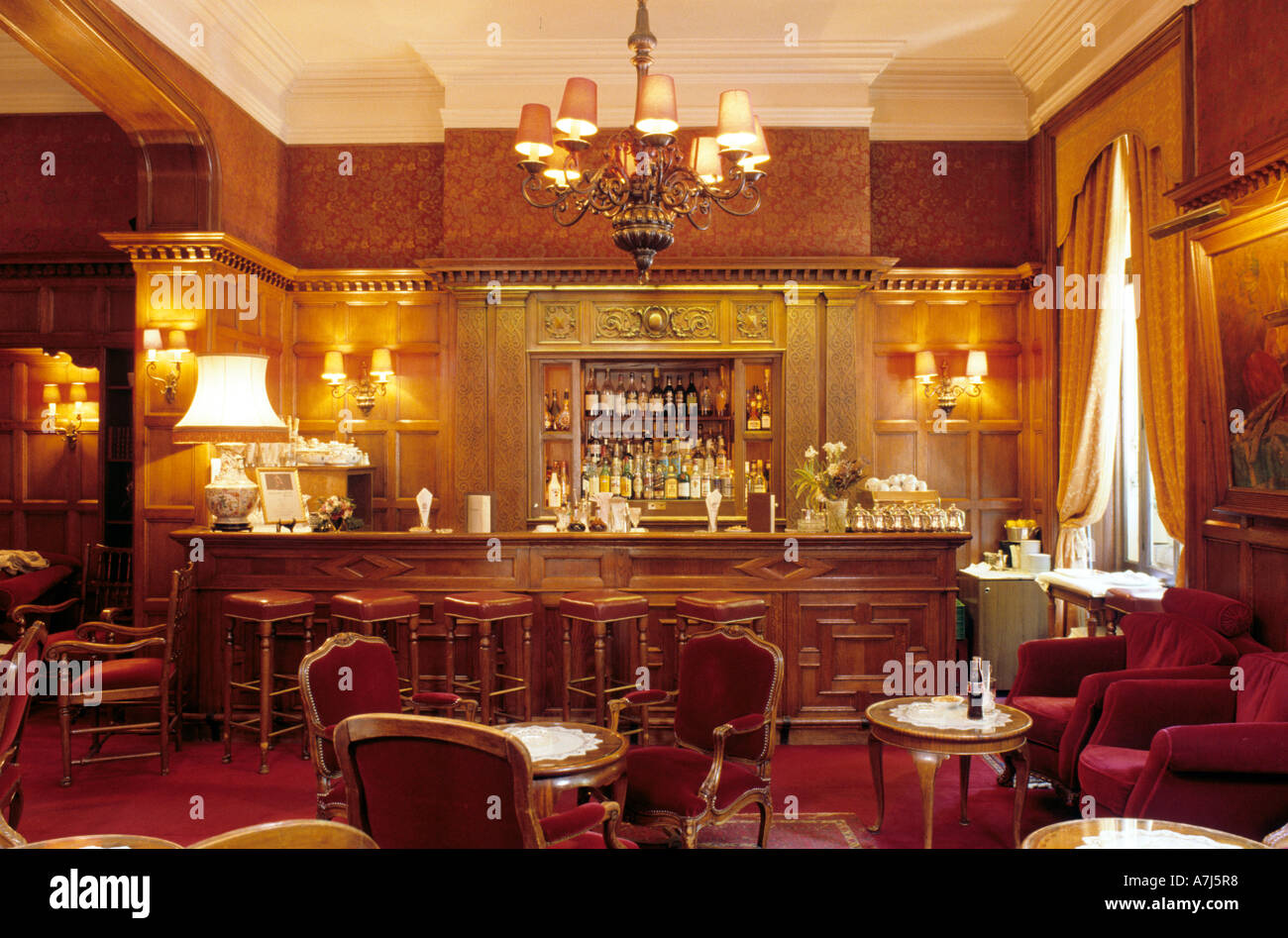 Leere Bar in einem Luxushotel in Paris Stockfoto
