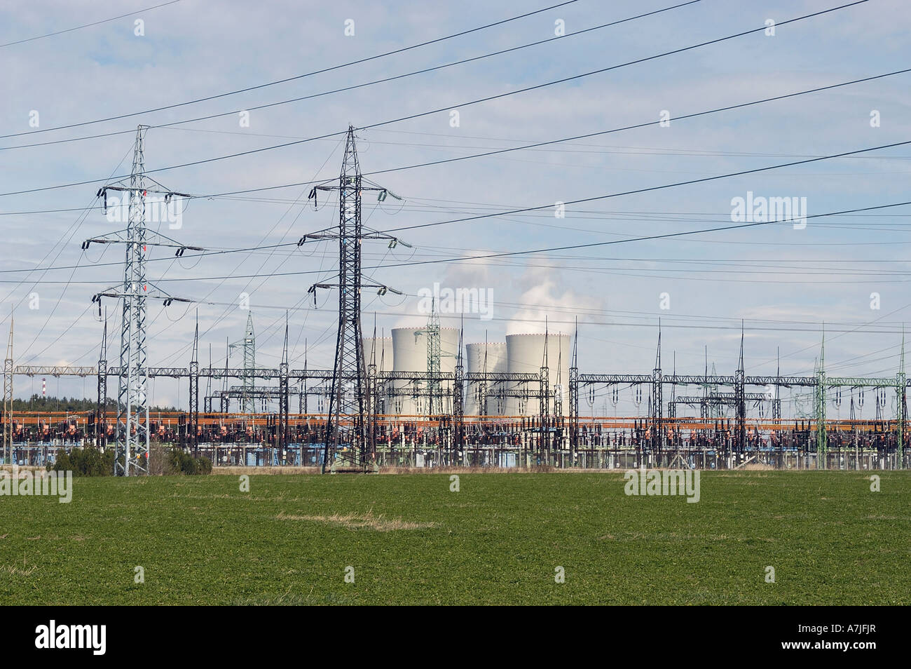 Temelin Nuclear Power Plant Tschechien Stockfoto