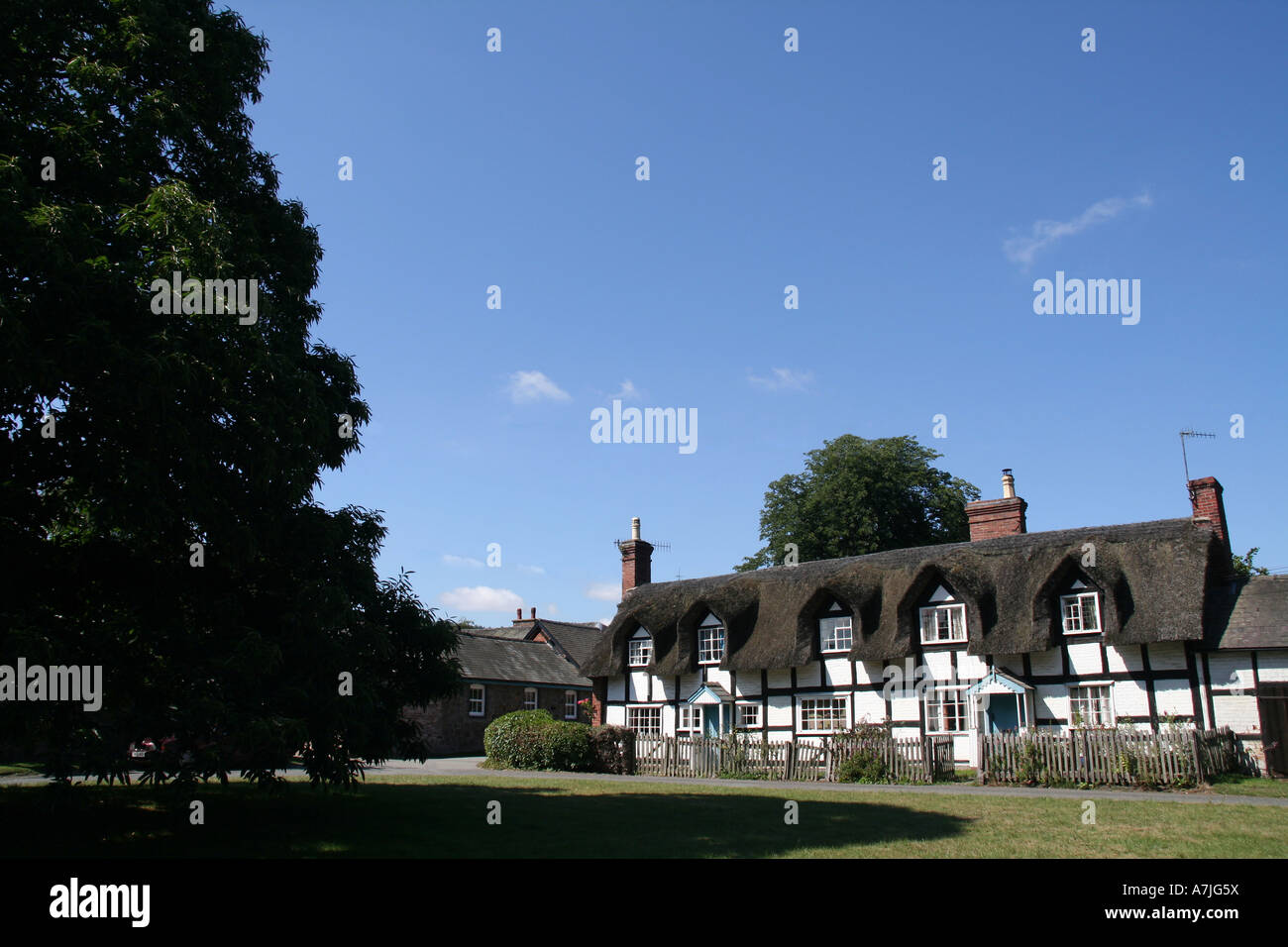 Schwarz und weiß auf dem Land an Brampton Bryan, Herefordshire, England Stockfoto