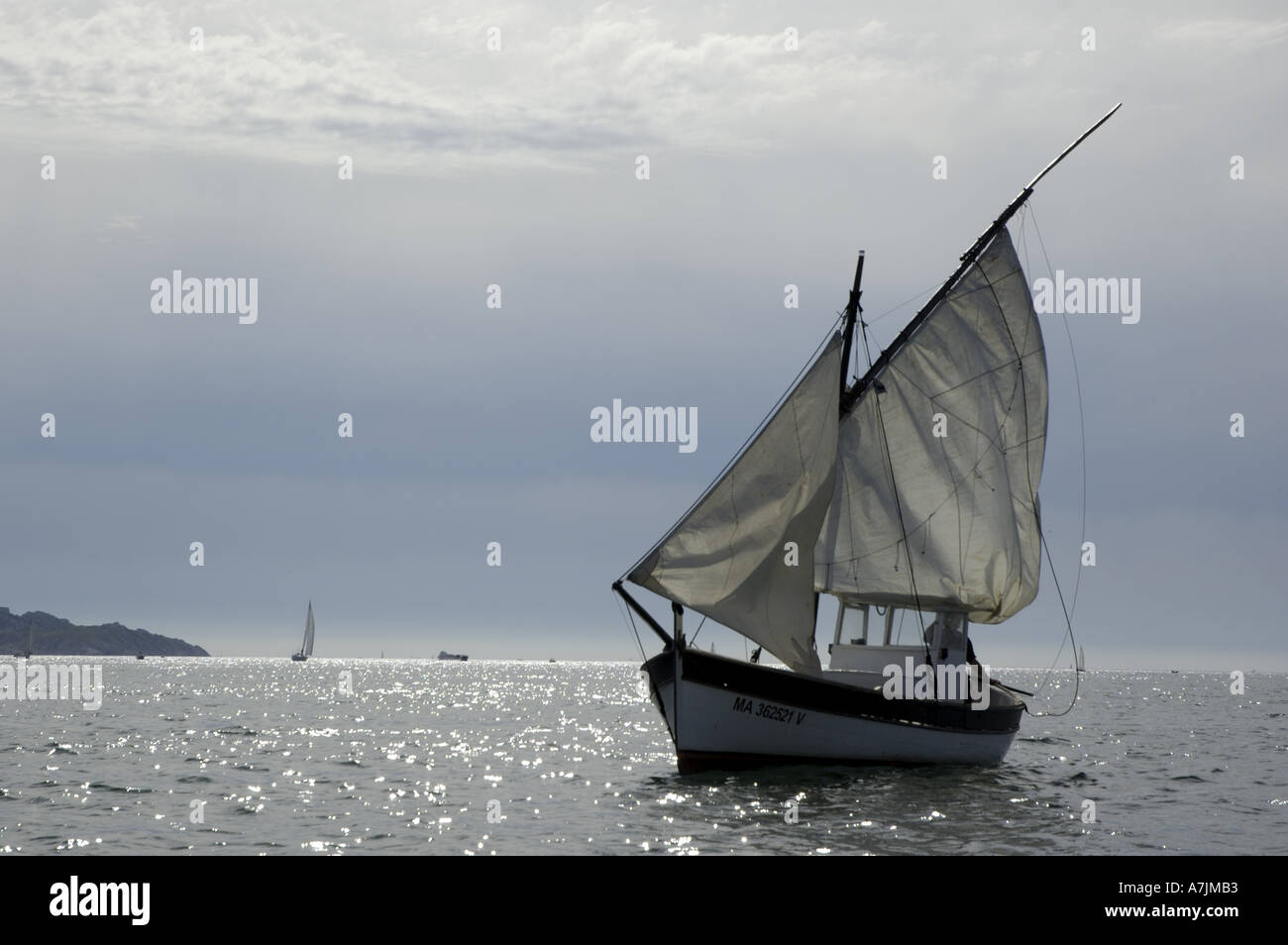 Frankreich Marseille A lateinische Segel Segelboot Stockfoto