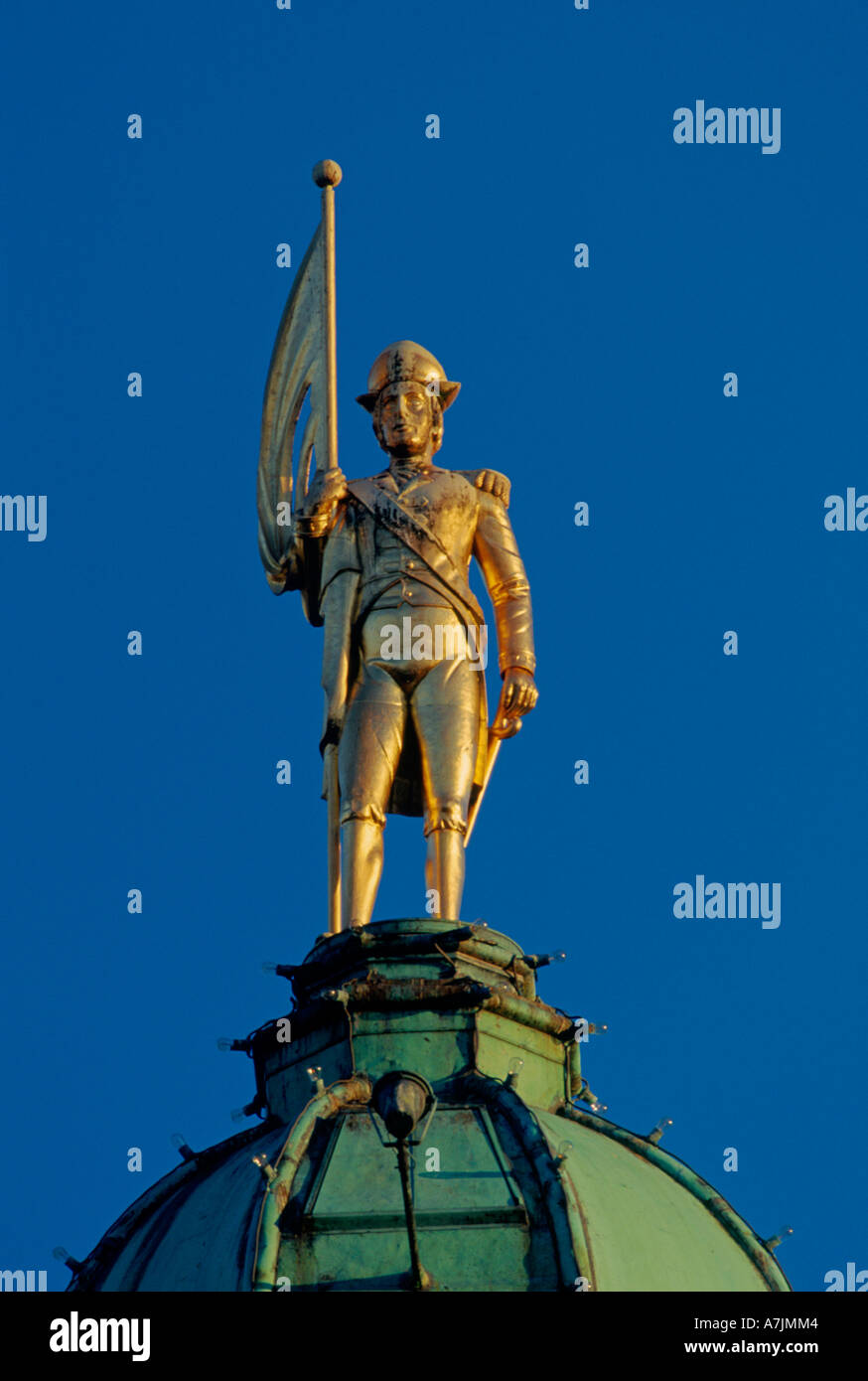 Statue von Kapitän George Vancouver auf gesetzgebenden Gebäude im Capitol City von Victoria British Columbia Kanada Stockfoto