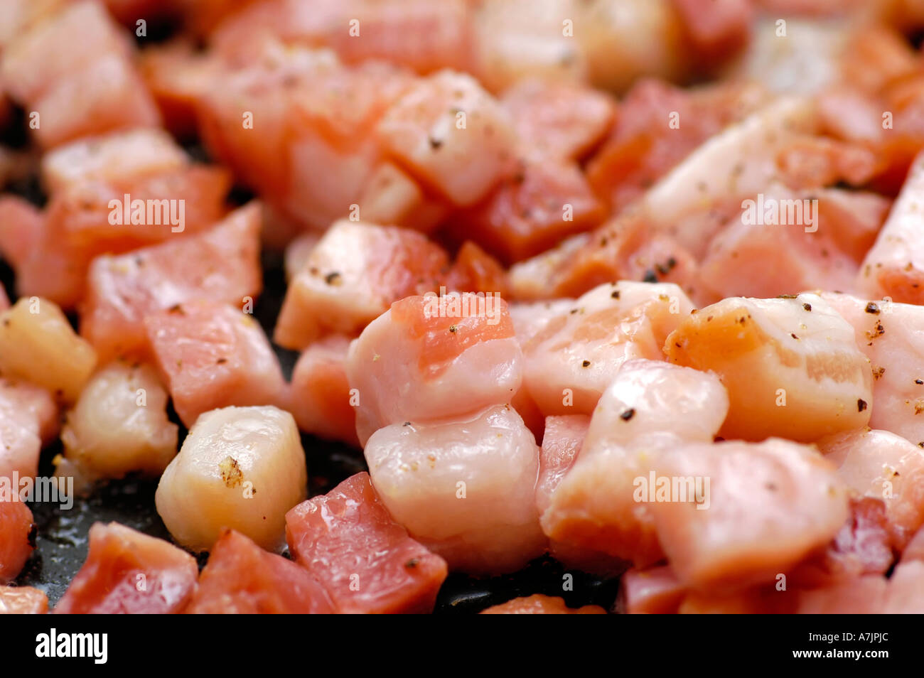 Stücke von Speck Stockfoto