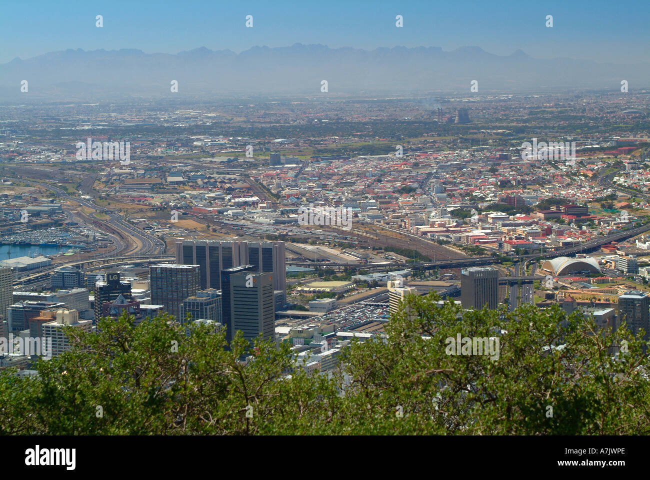 Blick auf die City Bowl Bereich Cape Town Südafrika vom Signal Hill Stockfoto