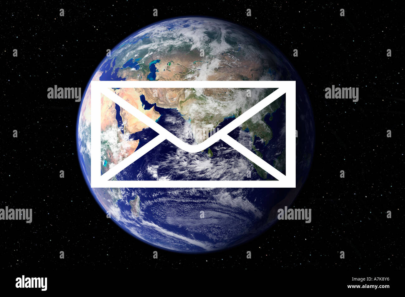 Konzept Bild der Global Mail. Stockfoto