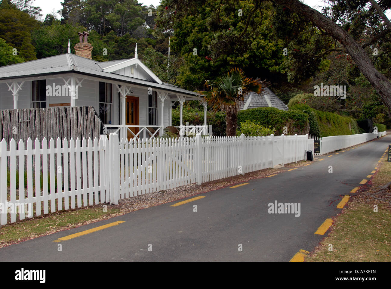 Wetterschenkel Haus The Strand Russell Nordinsel Neuseeland Stockfoto