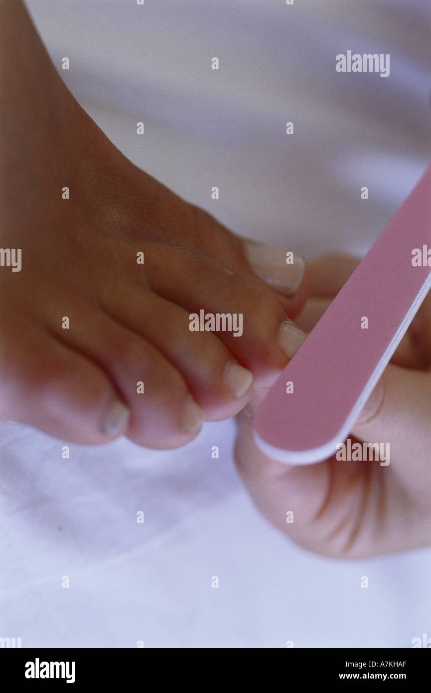 Person immer eine Pediküre Stockfoto