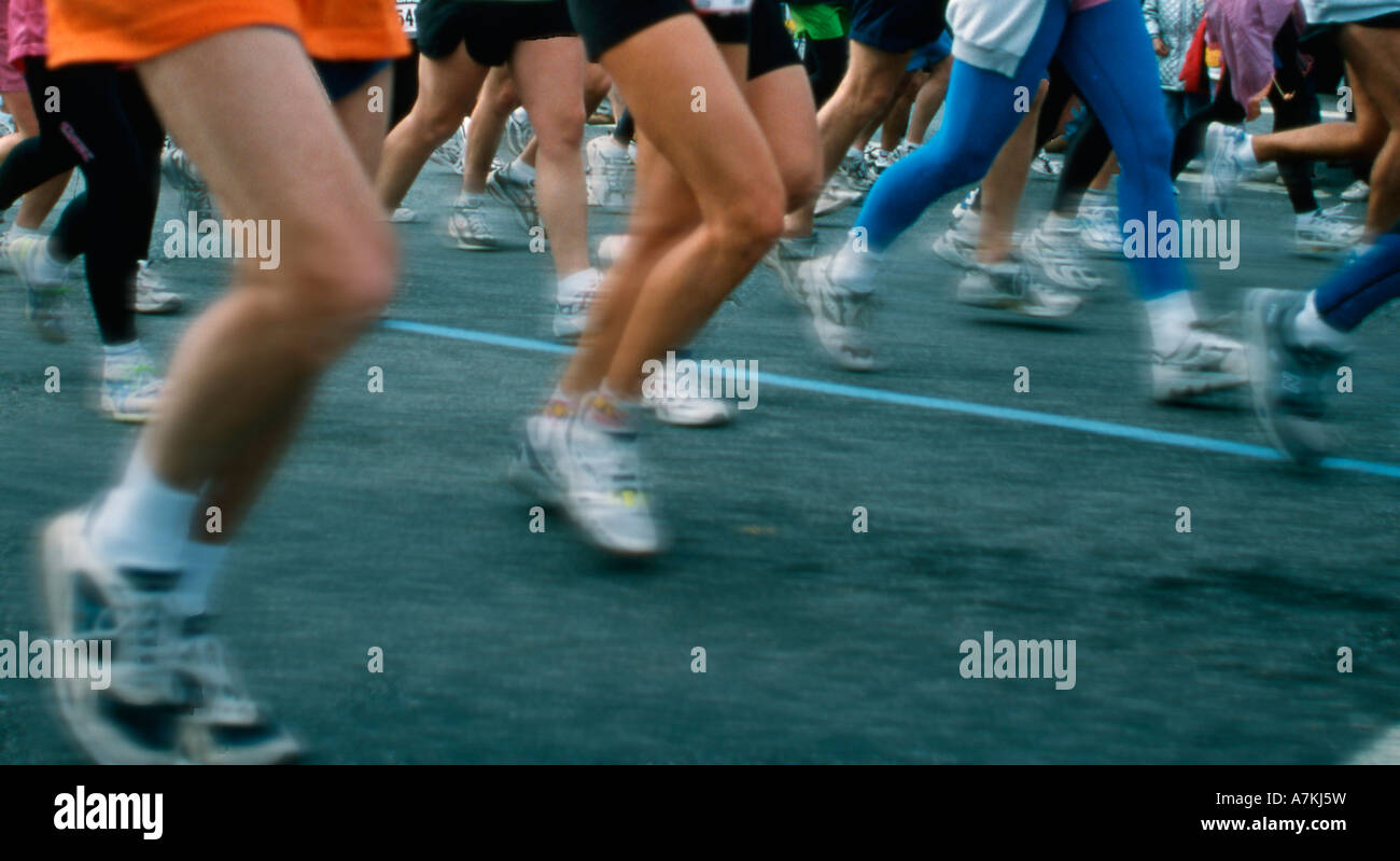 Läufer, die beim New York City Marathon antreten Stockfoto