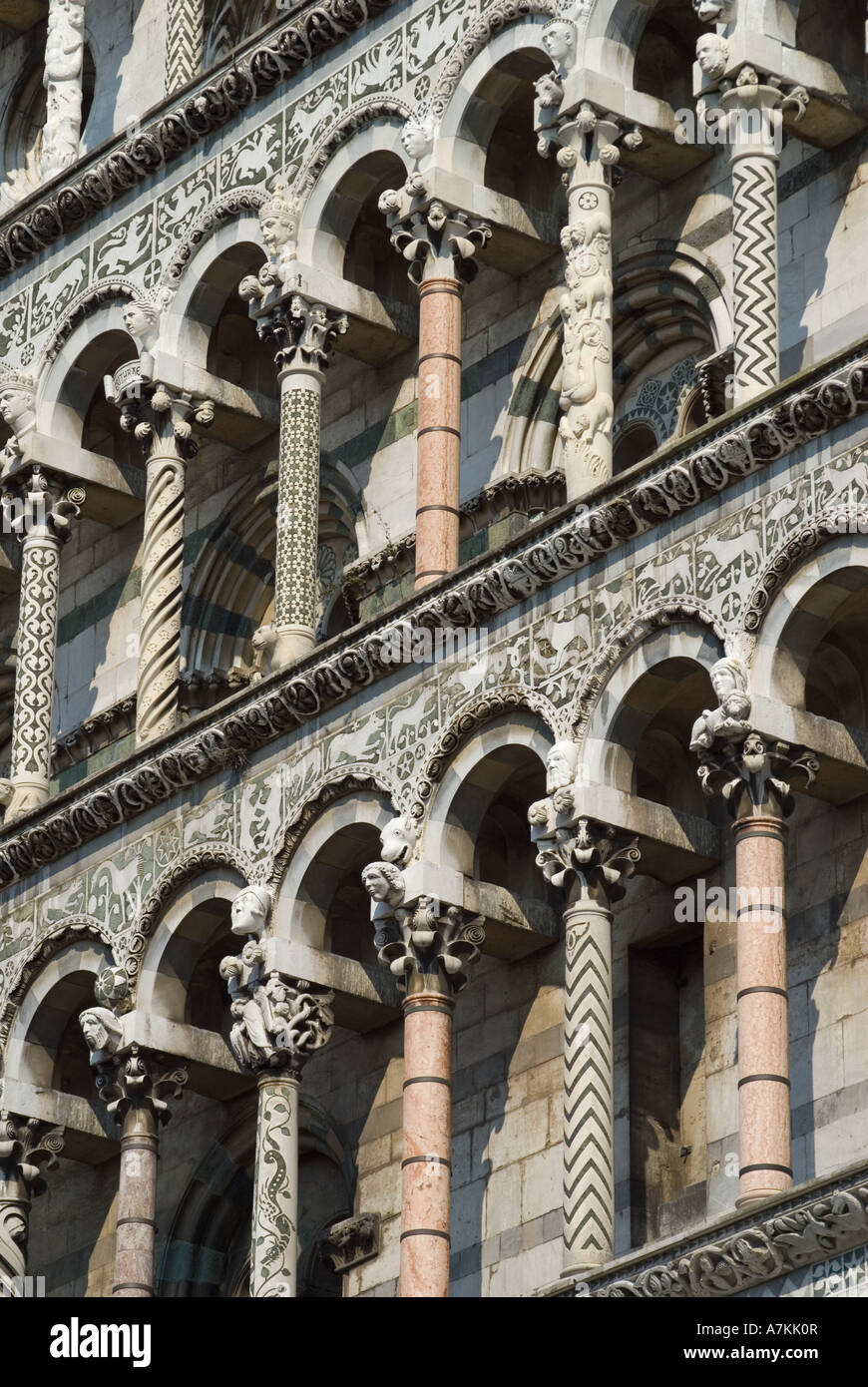 Lucca, Toskana, Italien. Kirche von San Michele (Chiesa di San Michele in Foro; 11thC - 14thC) Stockfoto