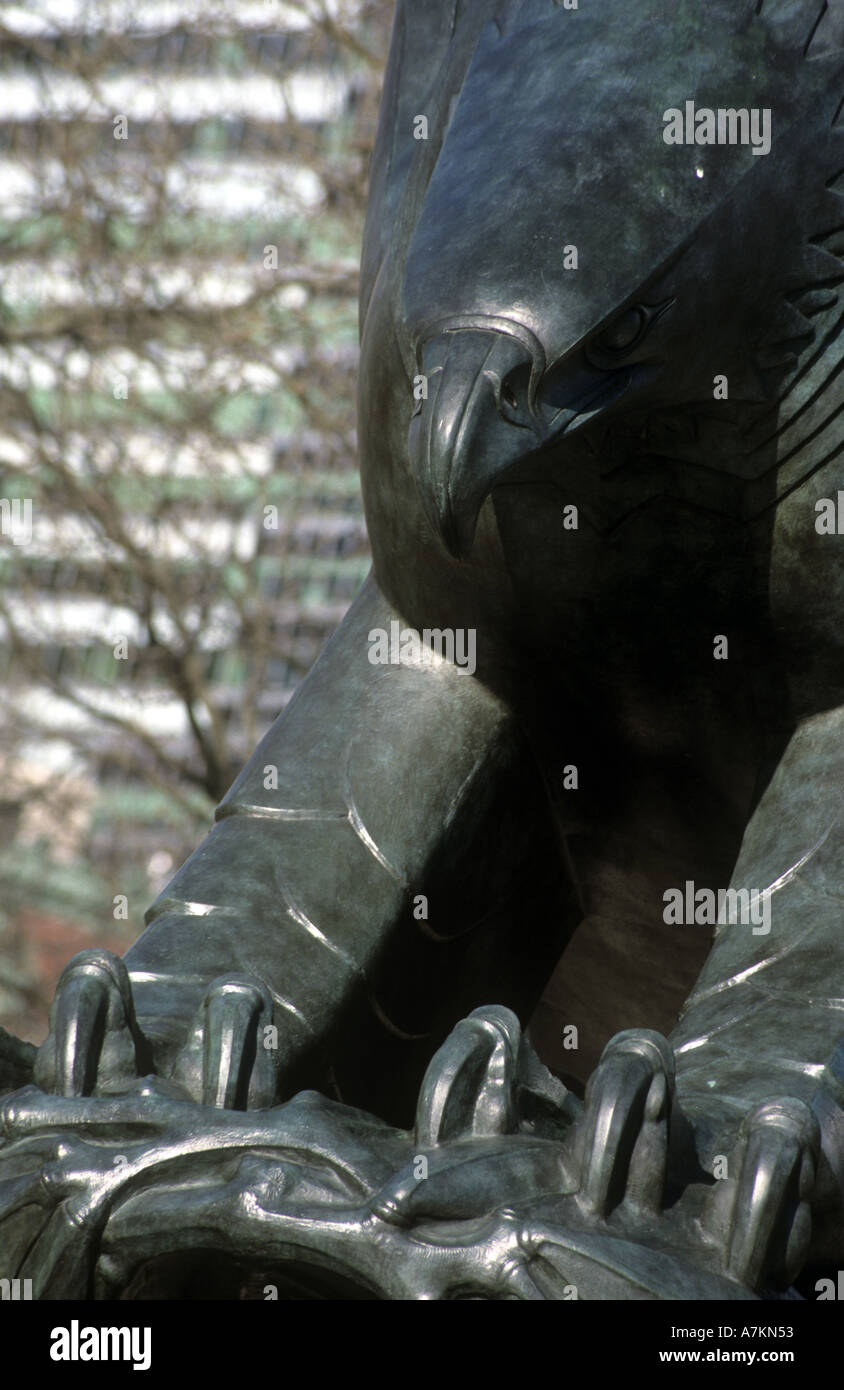 Eine Statue Bronze Adler im Battery park Stockfoto