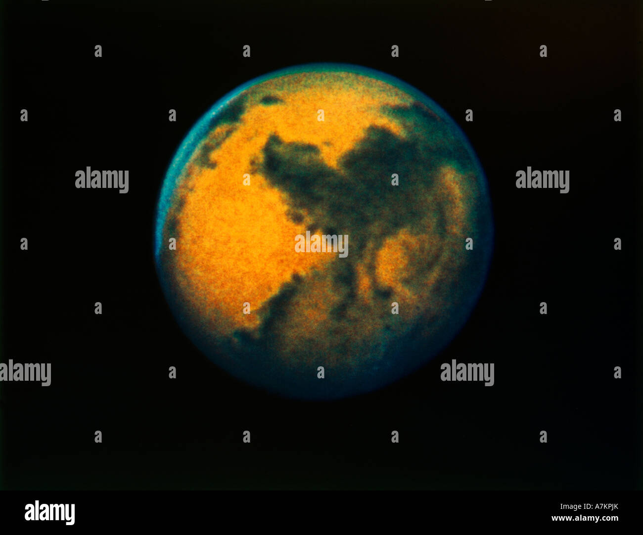 Szene des Mars, wie durch das Hubble-Teleskop gesehen Stockfoto