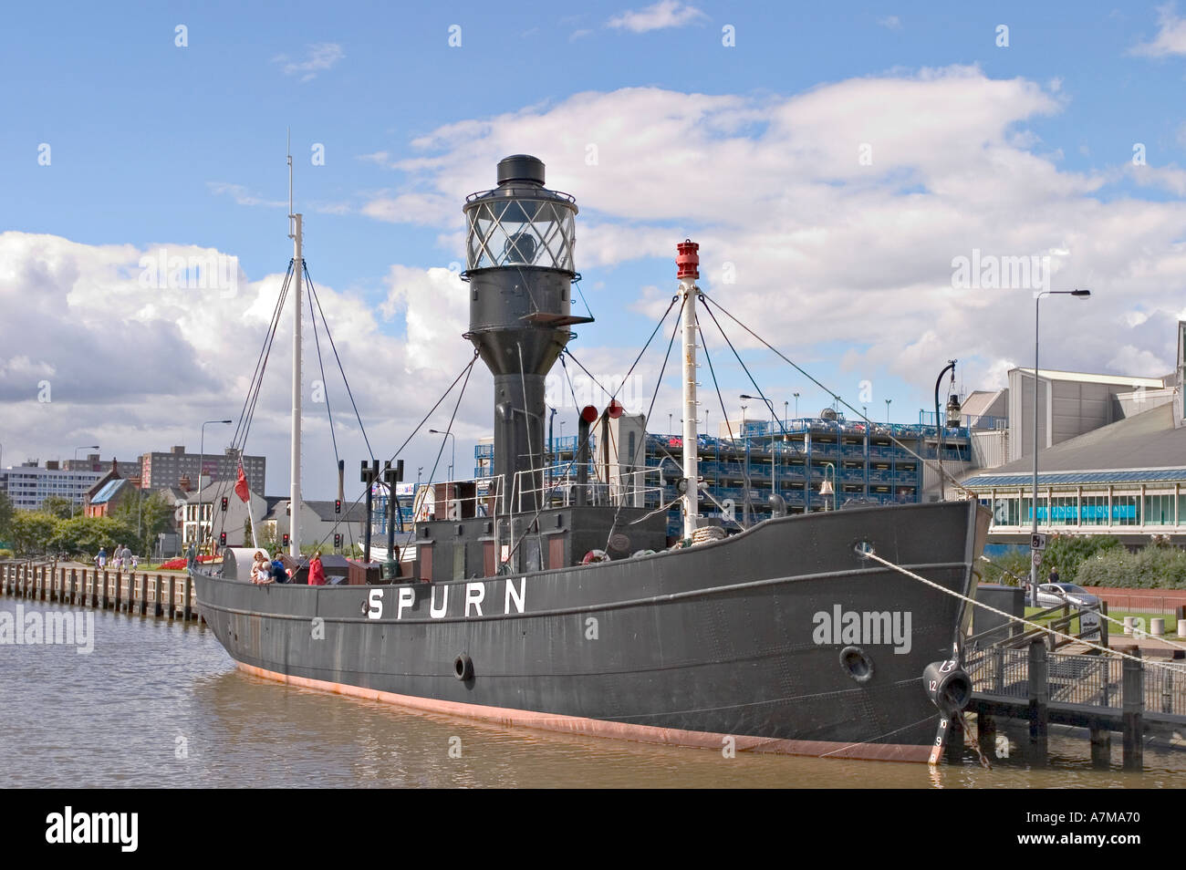 Hull Kingston upon Hull alte Spurn Feuerschiff in Marina Stockfoto