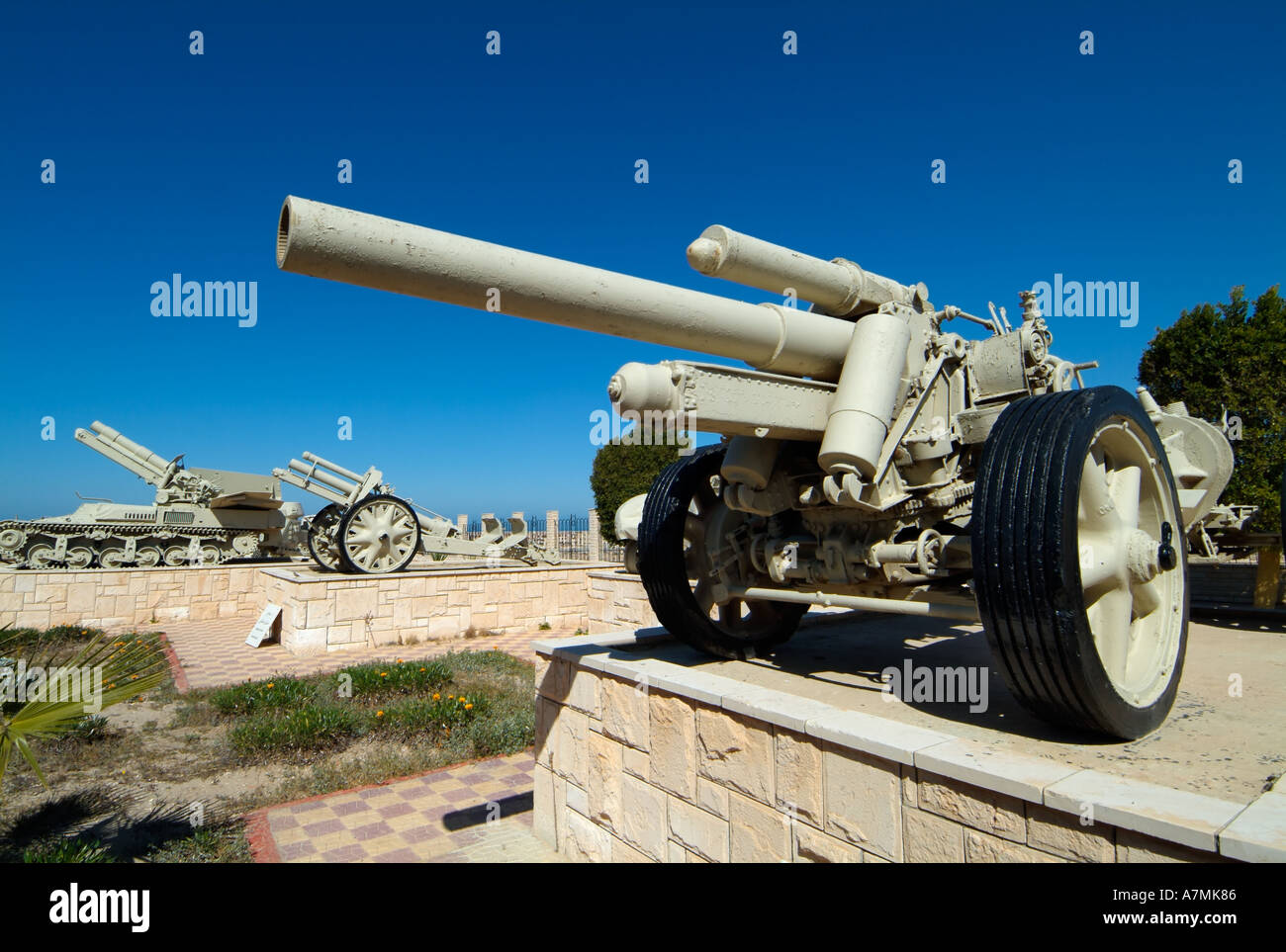Deutsche 150mm anti-Tank Gewehr, El Alamein Kriegsmuseum, El Alamein, Ägypten Stockfoto