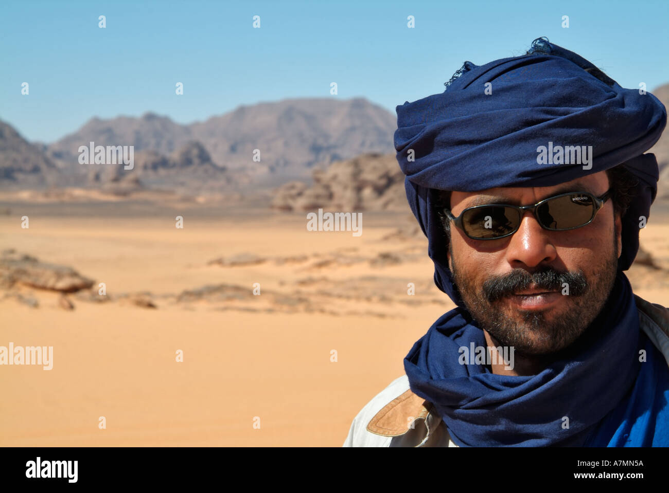 Tuareg Mann, Jebel Acacus, Sahara Wüste, Libyen Stockfoto