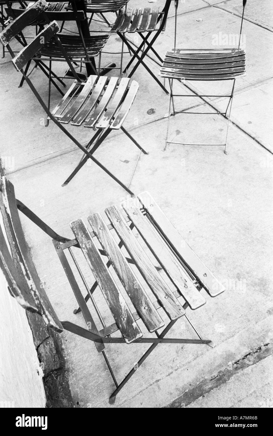 USA, NEW YORK: New York City Cafe Stühle, Greenwich Village Stockfoto